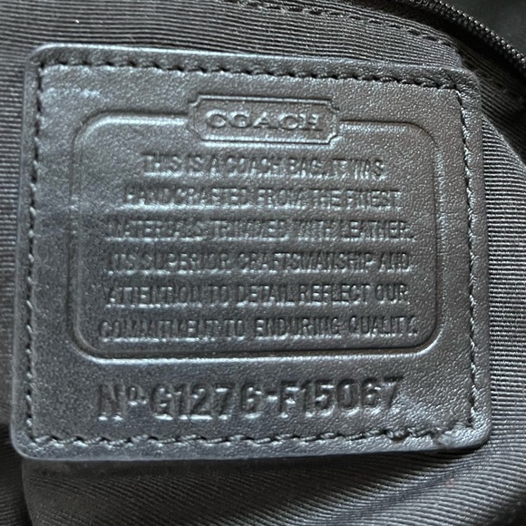 Coach F15067 black shoulder bag , adjustable strap, outside zipper.11”X14” - Picture 6 of 6